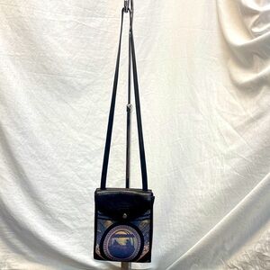 Pierangelo Masciadri 100% Silk and Italian Leather Crossbody Purse